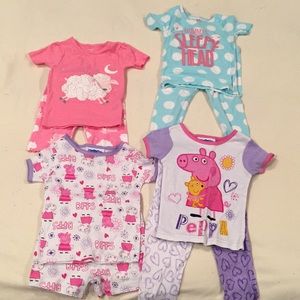 Toddler girls summer pajamas sets